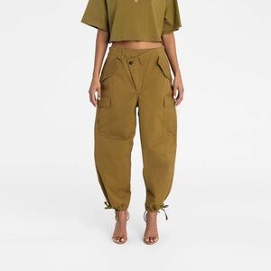 KBB by KAHLANA Women's Mid-Rise Straight Leg 'The Cargo Jogger' - Tan XL NWT